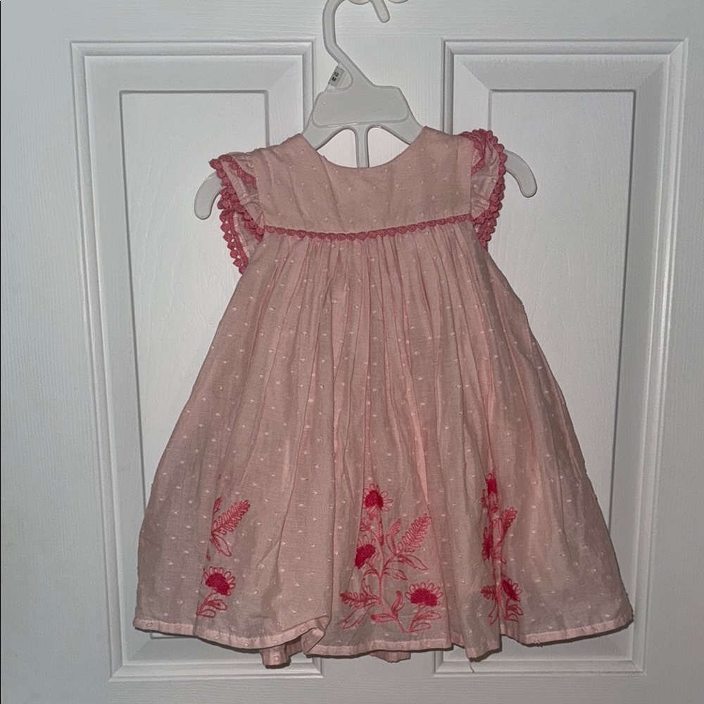 Pink Embellished Ruffled Sundress